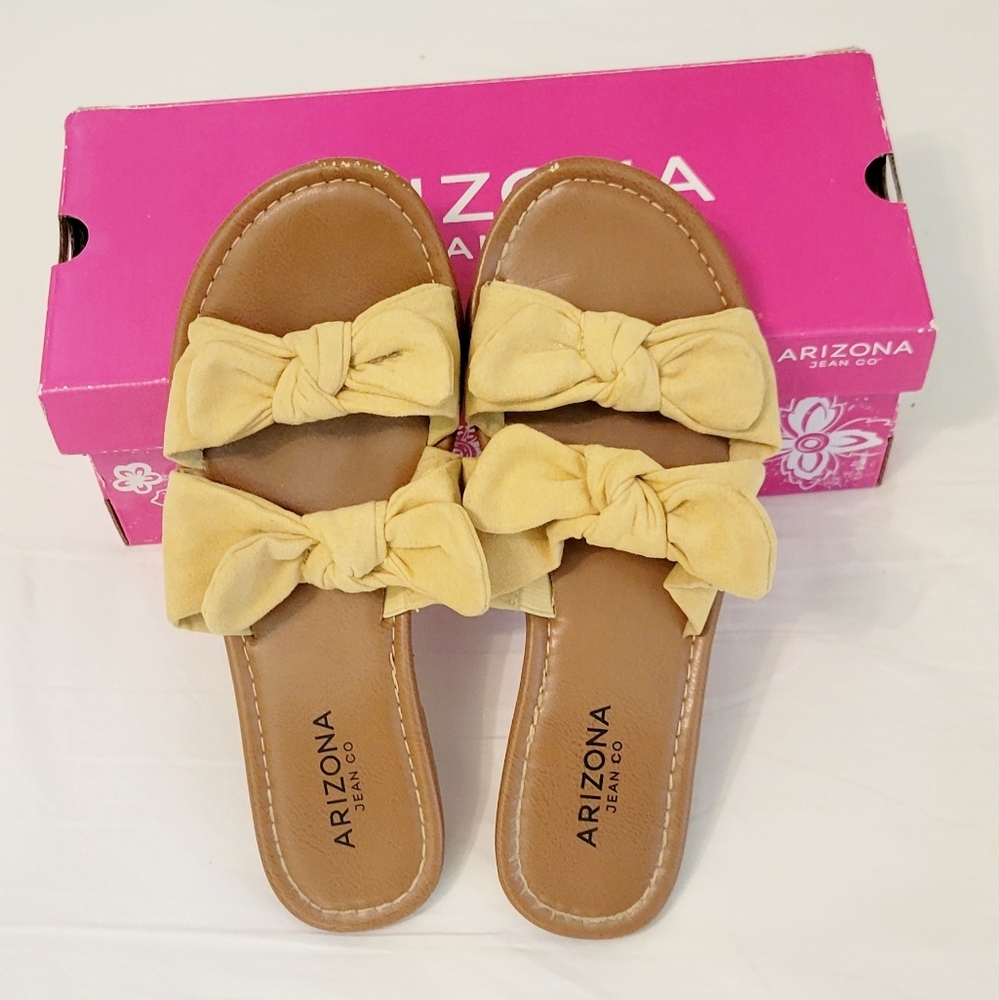 Arizona Jean Co. AZ Gill Sandals Royal Yellow Women's Size 6.5 Slides Slippers - Picture 5 of 8